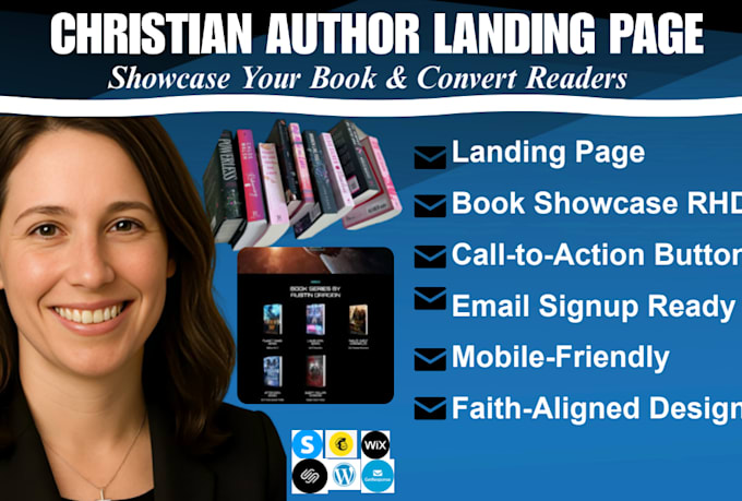 design a christian author landing page that converts readers into buyers
